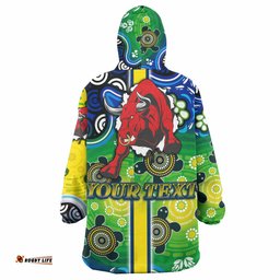 cowboys rugby snug hoodie custom cowboys logo aboriginal indigenous sport style oodie blanket