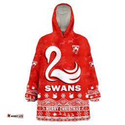 sydney swans unique winter season swans merry christmas wearable blanket hoodie