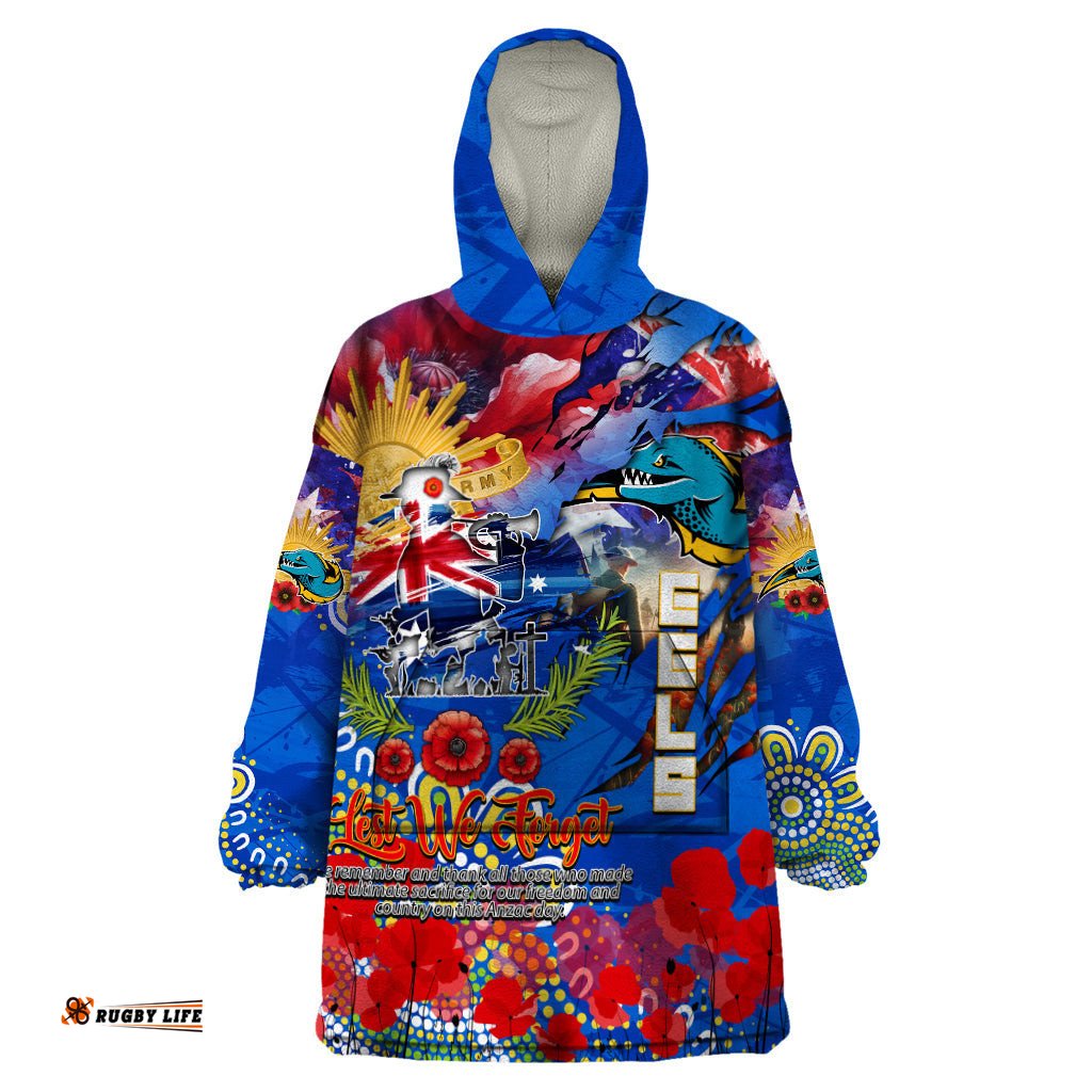 personalised australia rugby eels anzac wearable blanket hoodie parramatta scratch style dt02