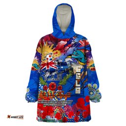 personalised australia rugby eels anzac wearable blanket hoodie parramatta scratch style dt02