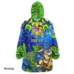 raiders rugby snug hoodie custom naidoc week raiders with aboriginal dot painting and get up stand up show up oodie blanket