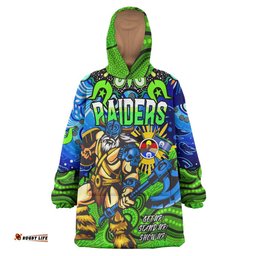 raiders rugby snug hoodie custom naidoc week raiders with aboriginal dot painting and get up stand up show up oodie blanket