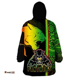 penrith panthers angry panther indigenous aboriginal style wearable blanket hoodie