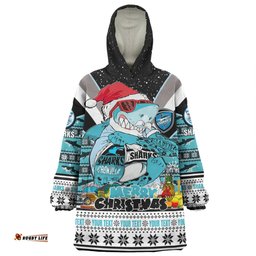 Cronulla-Sutherland Sharks Christmas Custom Snug Hoodie - Sharks Santa Aussie Big Things Snug Hoodie