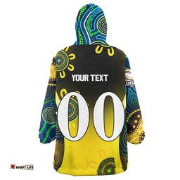 nrlw eels rugby snug hoodie custom eels womens rugby league with aboriginal dot painting player and number oodie blanket