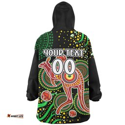 Australia Kangaroo Aboriginal Custom Snug Hoodie - Aboriginal Plant With Kangaroo Colorful Art Snug Hoodie
