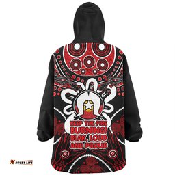 Australia Snug Hoodie Naidoc Week Aboriginal Inspired Dot Art Painting And Aussie Lizard