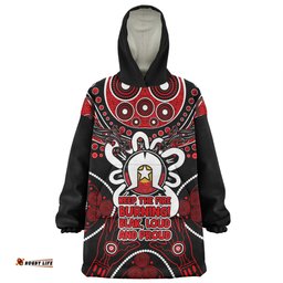 Australia Snug Hoodie Naidoc Week Aboriginal Inspired Dot Art Painting And Aussie Lizard