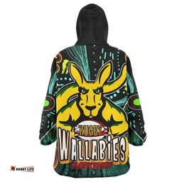 wallabies rugby snug hoodie custom kangaroo rugby championship sport aboriginal culture personalised player and number oodie blanket