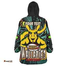 wallabies rugby snug hoodie custom kangaroo rugby championship sport aboriginal culture personalised player and number oodie blanket
