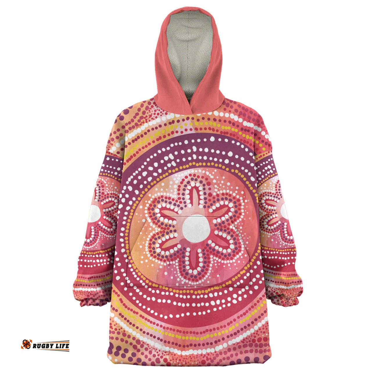 Australia Dot Painting Inspired Aboriginal Snug Hoodie - Aboriginal Style Dot Snug Hoodie