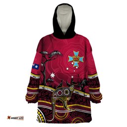 june 6 queensland day wearable blanket hoodie australian aboriginal art