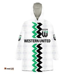 custom personalised western united wearable blanket hoodie soccer club original style white