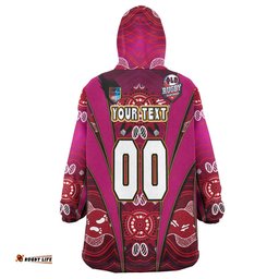 queensland rugby league team snug hoodie custom queensland maroons mascot with aboriginal art state of origin oodie blanket