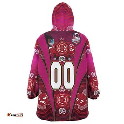 queensland rugby league team snug hoodie custom queensland maroons mascot with aboriginal art state of origin oodie blanket