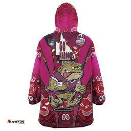 queensland rugby league team snug hoodie custom queensland maroons mascot with aboriginal art state of origin oodie blanket
