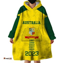 australia cricket wearable blanket hoodie history champions world cup unique