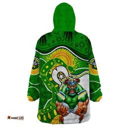 raiders mascot nrl wearable blanket hoodie naidoc