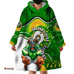 raiders mascot nrl wearable blanket hoodie naidoc