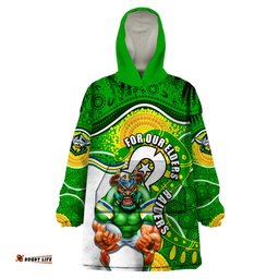 raiders mascot nrl wearable blanket hoodie naidoc