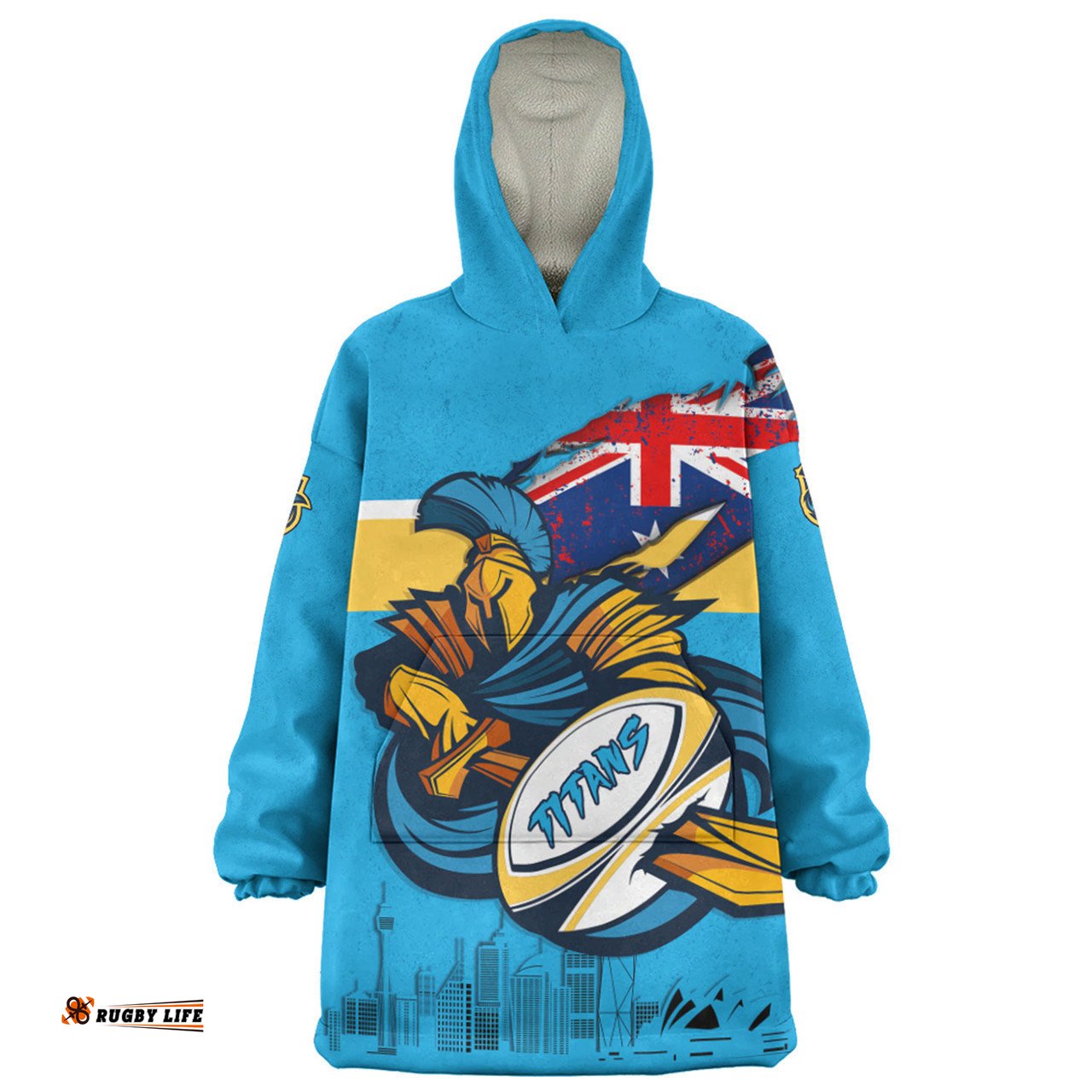 Gold Coast Titans Snug Hoodie Custom For Die Hard Fan Australia Flag Scratch Style