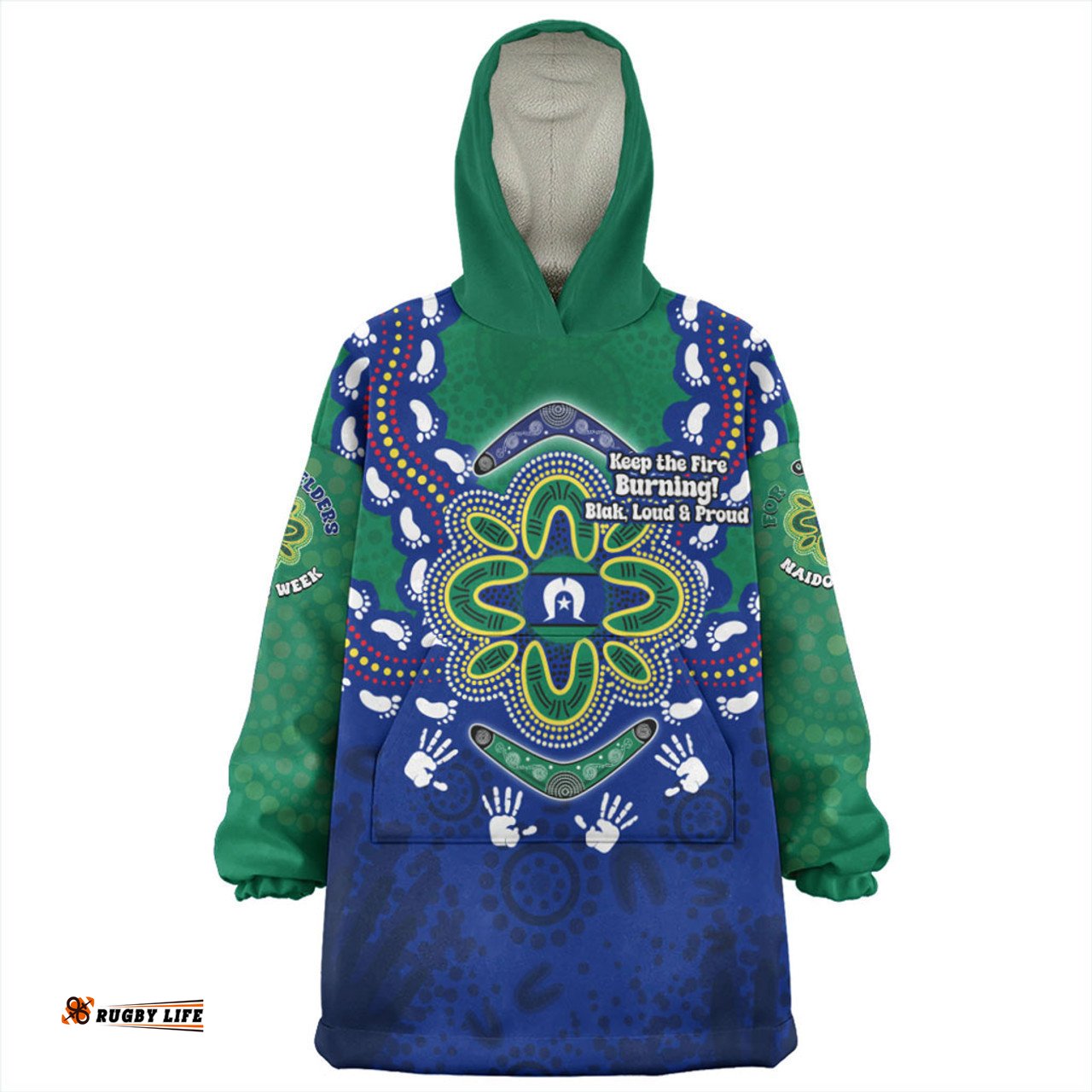 Australia Snug Hoodie Torres Strait Aboriginal Inspired Naidoc Symbol Pattern