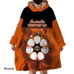 1 july australia territory day wearable blanket hoodie aboriginal pattern