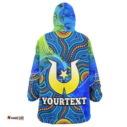 titans rugby snug hoodie custom titans rugby naidoc week and torres strait island with aboriginal dot painting style oodie blanket