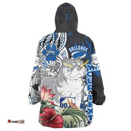 Australia Canterbury-Bankstown Polynesian Snug Hoodie - Custom Super Canterbury-Bankstown With Polynesian Tribal Pattern And Hibiscus Flower Oodie Blanket