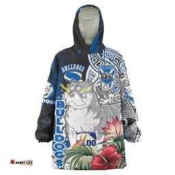 Australia Canterbury-Bankstown Polynesian Snug Hoodie - Custom Super Canterbury-Bankstown With Polynesian Tribal Pattern And Hibiscus Flower Oodie Blanket