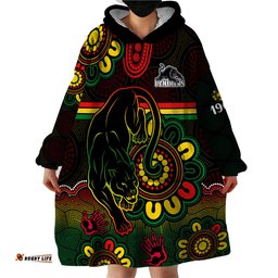 nrl penrith panthers rugby wearable blanket hoodie panthers 1966 aboriginal