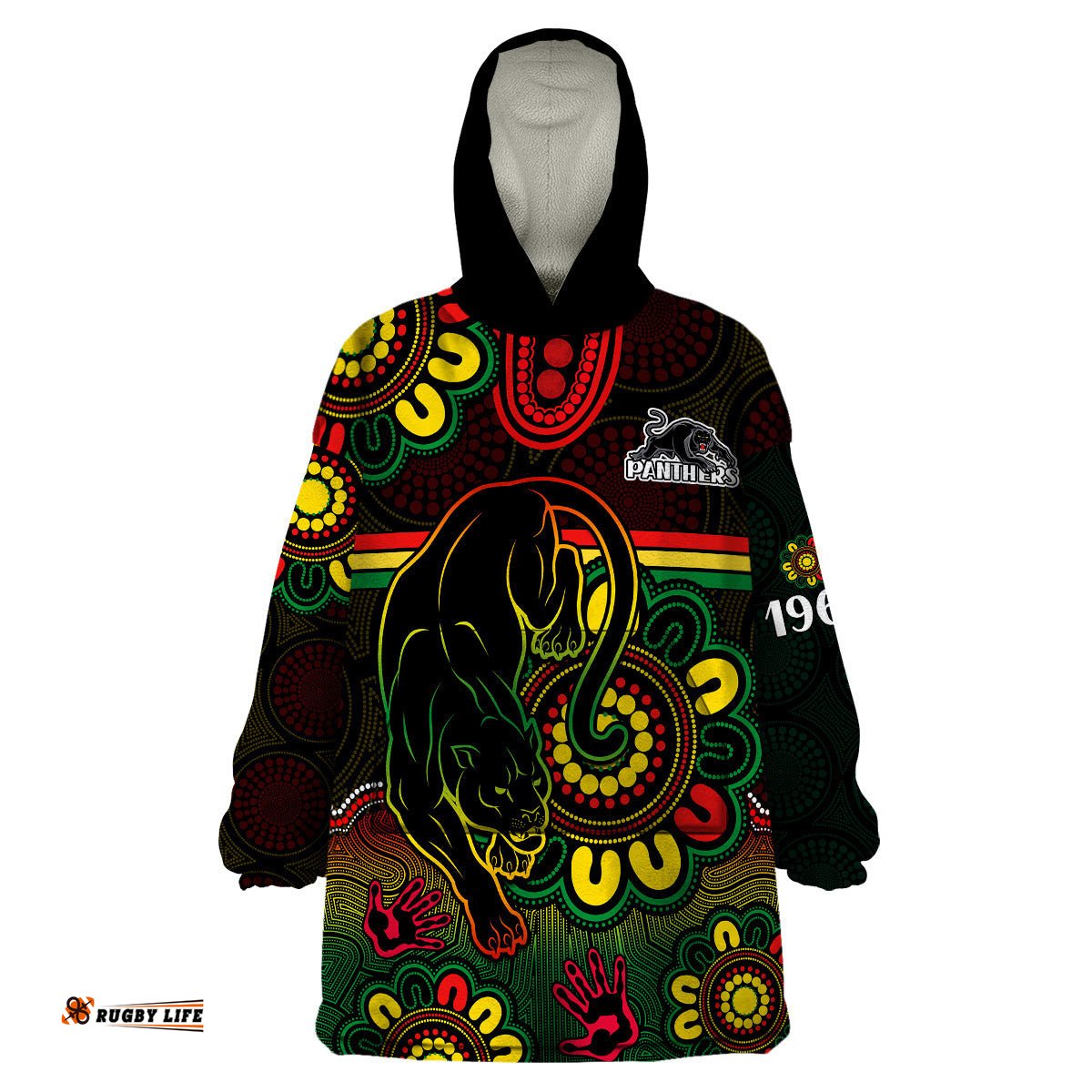 nrl penrith panthers rugby wearable blanket hoodie panthers 1966 aboriginal