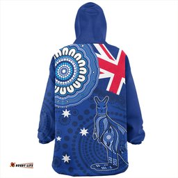 Australia Snug Hoodie Flag With Kangaroo Aboriginal