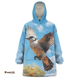 Australia Kookaburra Snug Hoodie - Flying Kookaburra with Blue Sky Snug Hoodie