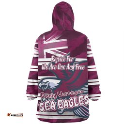 Manly Warringah Sea Eagles Snug Hoodie - Happy Australia Day We Are One And Free