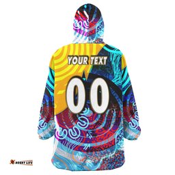 nrlw titans rugby snug hoodie custom titans womens rugby league aboriginal dot painting player and number woman oodie blanket