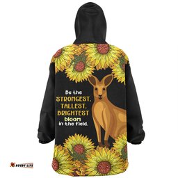 Australia Kangaroo Aboriginal Custom Snug Hoodie - Aboriginal Sunflowers With Kangaroo Be The Strongest Dot Painting Art Snug Hoodie