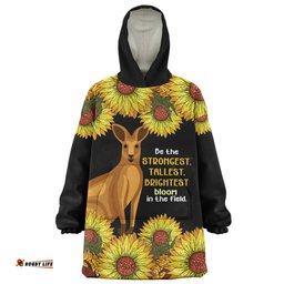 Australia Kangaroo Aboriginal Custom Snug Hoodie - Aboriginal Sunflowers With Kangaroo Be The Strongest Dot Painting Art Snug Hoodie