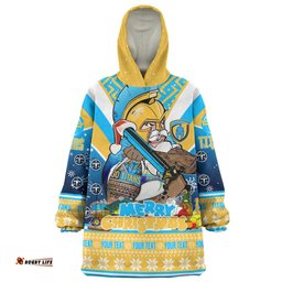 Gold Coast Titans Christmas Custom Snug Hoodie - Gold Coast Titans Santa Aussie Big Things Snug Hoodie