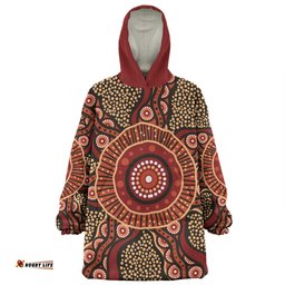 Australia Aboriginal Snug Hoodie - Brown Aboriginal Style Dot Painting Snug Hoodie