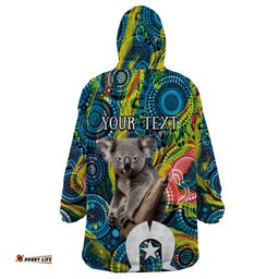 personalised vivid minimal koala wearable blanket hoodie naidoc 2024 aboriginal art style no2