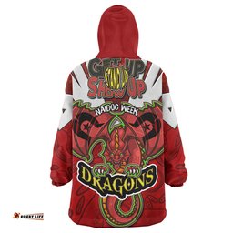 St. George Snug Hoodie - Custom Naidoc Week Dragon With Aboriginal Inspired Patterns ''Get up, Stand Up, Show Up' Oodie Blanket