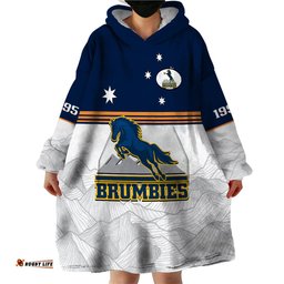 brumbies rugby 1995 super sporty style wearable blanket hoodie