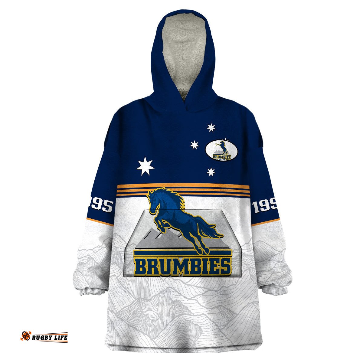 brumbies rugby 1995 super sporty style wearable blanket hoodie