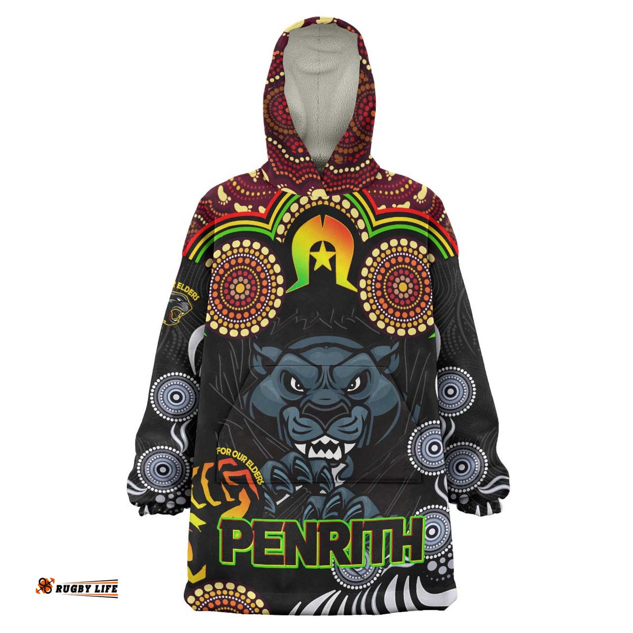 Penrith Panthers Naidoc Week Custom Snug Hoodie - Torres Strait Aboriginal Inspired Style Oodie Blanket