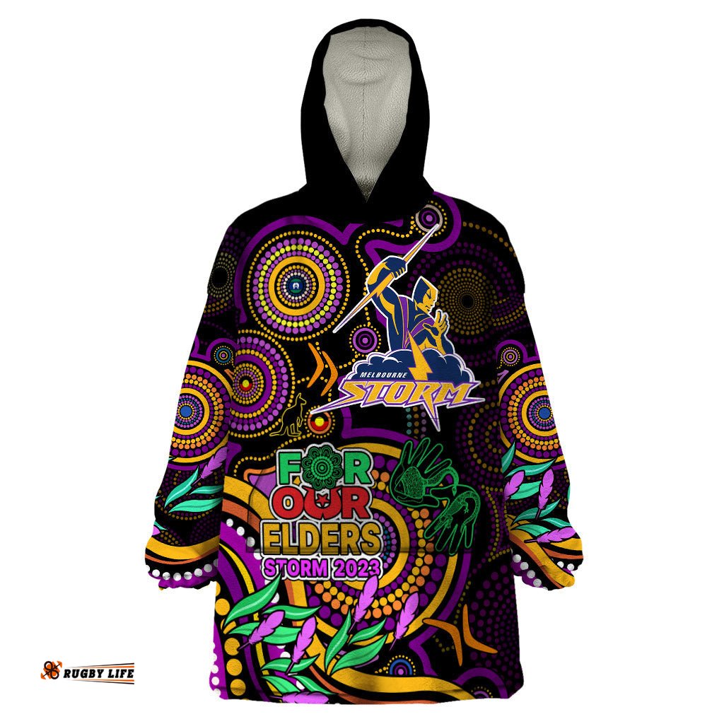 custom storm rugby aboriginal art wearable blanket hoodie naidoc indigenous tribal