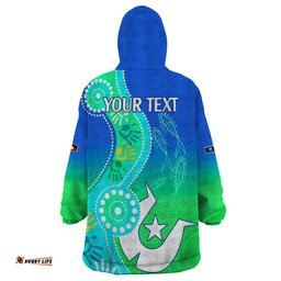 personalised australia naidoc wearable blanket hoodie aboriginal tribal art stylization