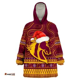 custom personalised broncos christmas brisbane indigenous wearable blanket hoodie