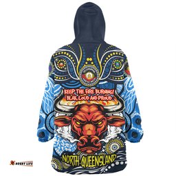 North Queensland Cowboys Snug Hoodie Celebrating Naidoc Week 2024 Aboriginal Dot Art Inspired