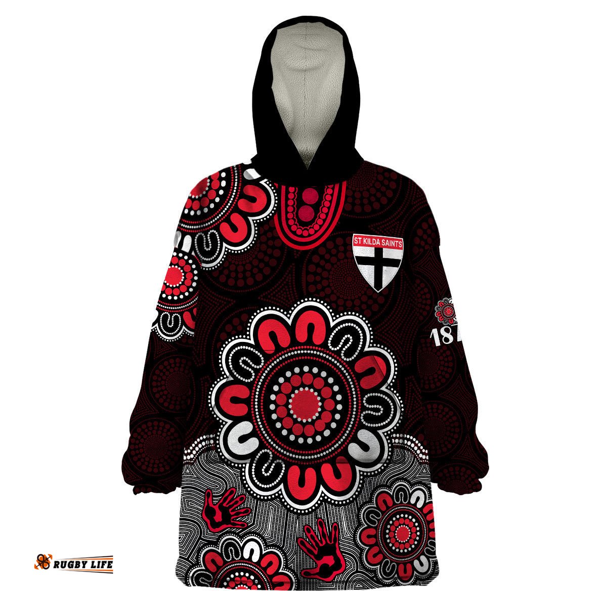 custom personalised afl st kilda saints 1873 aboriginal wearable blanket hoodie